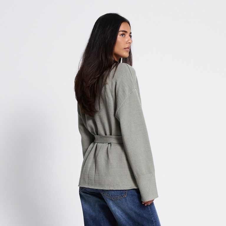 Tie waist knit cardigan "Colette"